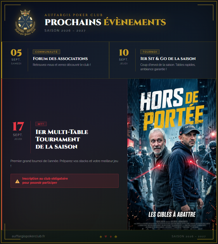 Prochains evenements